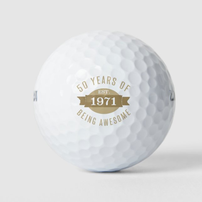 Pelotas De Golf 1971 Fantástico cumpleaños número 50 (Anverso)