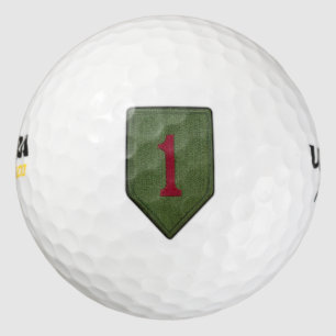 Pelotas De Golf 1.ª infantería grande roja 1 parche de veteranos v