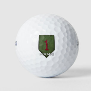 Pelotas De Golf 1.ª infantería grande roja 1 parche de veteranos v