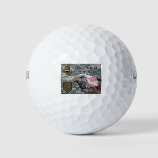 Pelotas De Golf 1.ᵉʳ veterano de combate de la División de Infante (Anverso)
