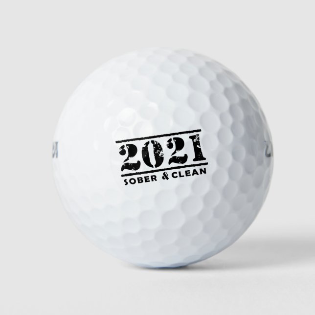 Pelotas De Golf 2021 Sober y Recuperación Limpia Sobriedad Fomento (Anverso)