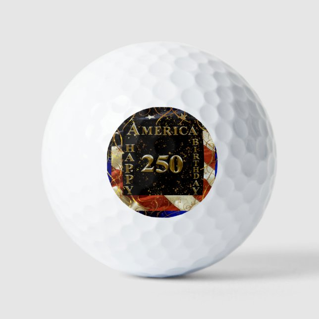 Pelotas De Golf ¡250º Cumpleaños Feliz América! (Anverso)