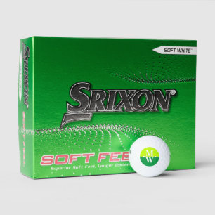 Pelotas De Golf 2-iniciales Monograma vertical Moderno de 2 tonos 