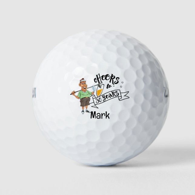 Pelotas De Golf 30.º regalo de cumpleaños para golfista (Anverso)