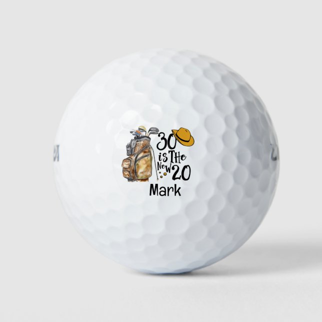 Pelotas De Golf 30.º regalo de cumpleaños para golfista (Anverso)