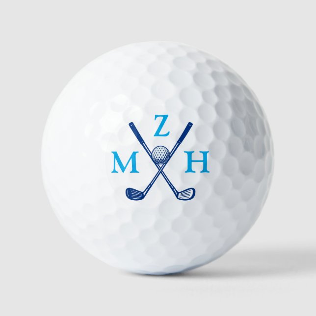 Pelotas De Golf 3 Blue Initials or Short Three Letters Name (Anverso)