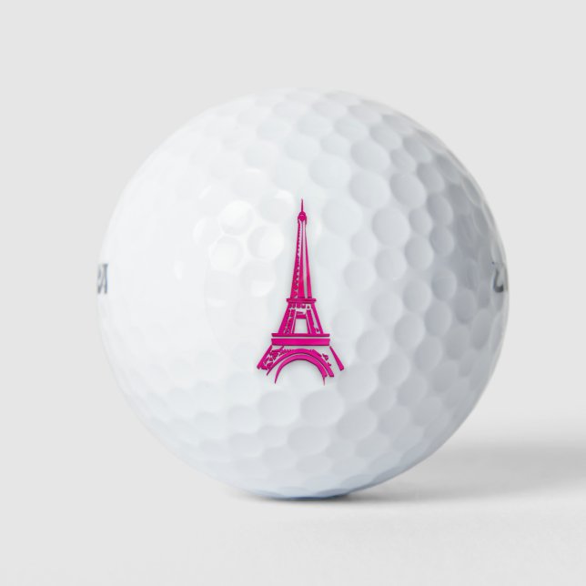 Pelotas De Golf 3 d Torre Eiffel, Francia clipart (Anverso)