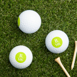 Pelotas De Golf 3 letras iniciales Ácido Amarillo casi verde