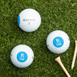 Pelotas De Golf 3 letras iniciales Azure Blue monogramado