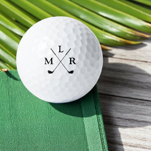 Pelotas De Golf 3 Monograma personalizado de las letras iniciales