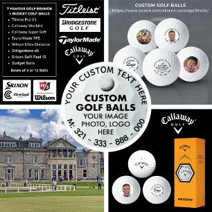 Pelotas De Golf 3 x Personalizado Foto Logo Callaway Warbird Golf 