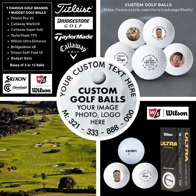 Pelotas De Golf 3 x Personalizado Photo Logo Wilson Ultra 500 Golf (CUSTOM GOLF BALLS
https://www.zazzle.com/store/customgolfballs/)
