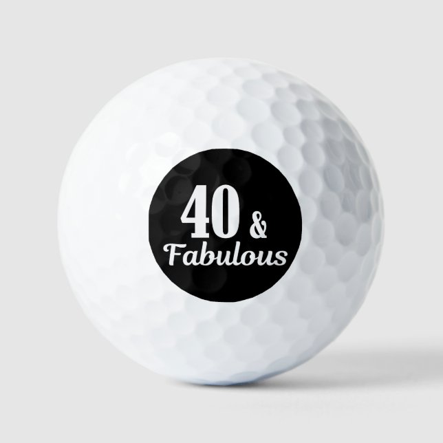 Pelotas De Golf 40.º cumpleaños 40 y botón fabuloso (Anverso)