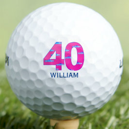 Pelotas De Golf 40.º cumpleaños coches rosados 40 años iniciales