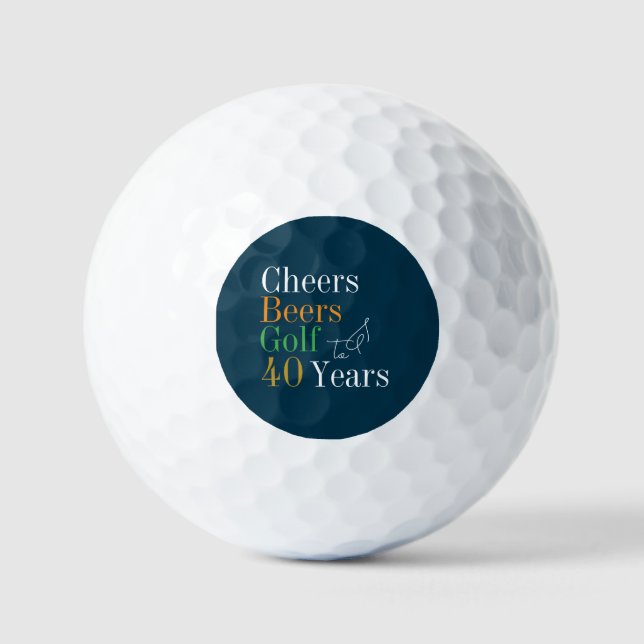 Pelotas De Golf 40.º Cumpleaños Golf Cheers Green (Anverso)