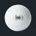 Pelotas De Golf 40.º cumpleaños Monograma Titulador Pro V1 Golf Ba<br><div class="desc">"40" o cualquier edad. Inicial.</div>