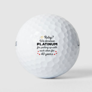 Pelotas De Golf 40° Aniversario Boda I - Pareja divertida Ruby