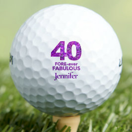 Pelotas De Golf 40 Fabulosas flores púrpuras de 40 cumpleaños