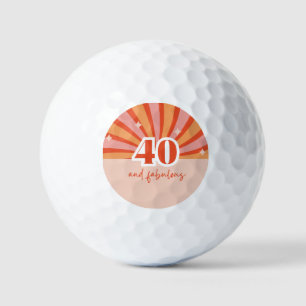 Pelotas De Golf "40 y fabuloso", durazno retro brillante pequeño