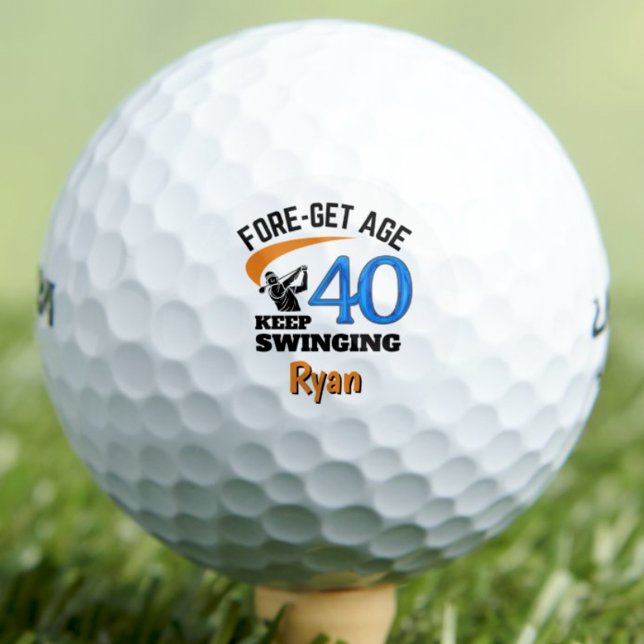 Pelotas De Golf 40th Gift for Cousin Funny Blue Custom (Subido por el creador)