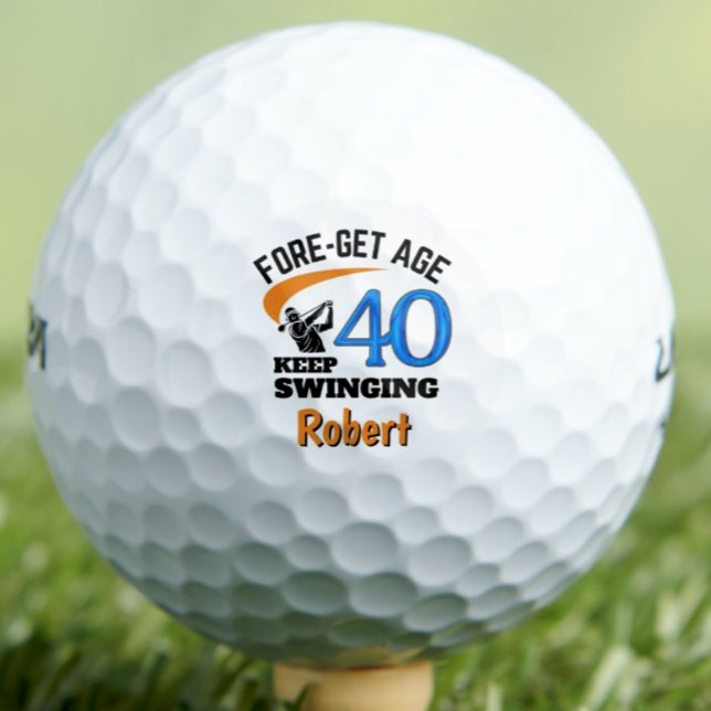 Pelotas De Golf 40th Golf Gift for Uncle Funny Blue Custom (Subido por el creador)