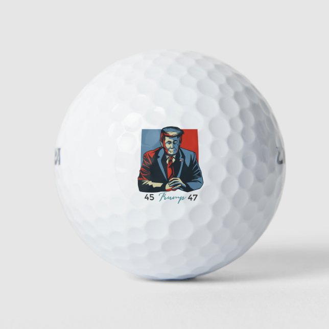 Pelotas De Golf 45 47 Donald Trump Anguila presidente Retro 2024 (Anverso)