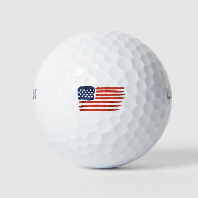 Pelotas De Golf 4 de julio Bandera estadounidense de los patriotas (Anverso)