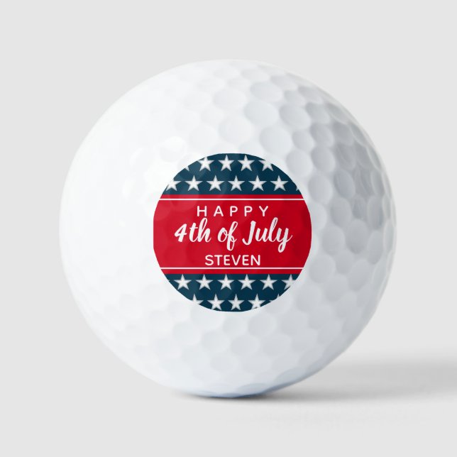 Pelotas De Golf 4 de julio Estrellas y franjas personalizadas (Anverso)