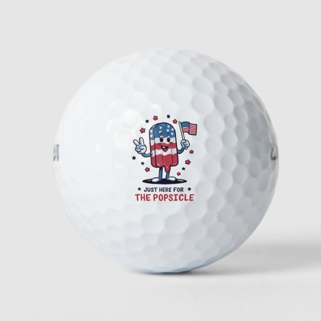 Pelotas De Golf 4 De Julio Por El Patriótico Popsicle (Anverso)
