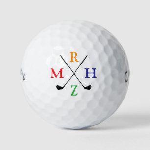 Pelotas De Golf 4 iniciales de color o nombre corto de cuatro letr