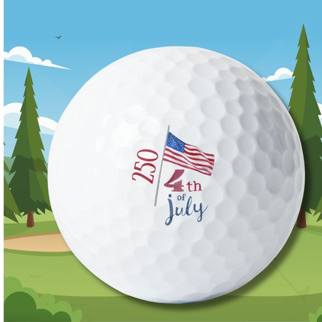 Pelotas De Golf 4th of July Flag 250th Anniversary Stylish     (Subido por el creador)