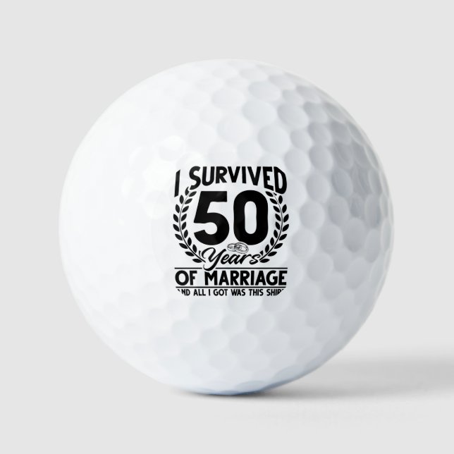 Pelotas De Golf 50.º Boda Aniversario Parejas Esposa Esposa 50 (Anverso)
