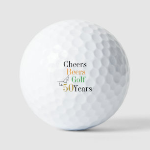 Pelotas De Golf 50.º Cumpleaños Golf Cheers Beers Minimal