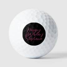 50.º cumpleaños Lady Golfer nombre rosa negro eleg