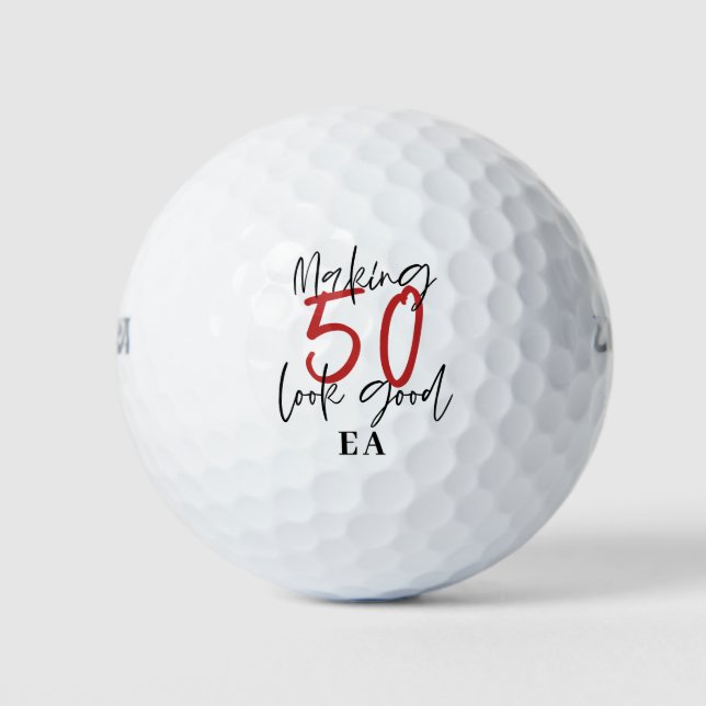 Pelotas De Golf 50.º regalo de favores personalizado (Anverso)