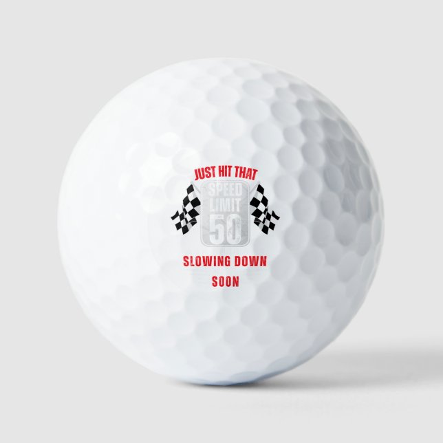 Pelotas De Golf 50.º Rótulo de límite de velocidad de cumpleaños d (Anverso)