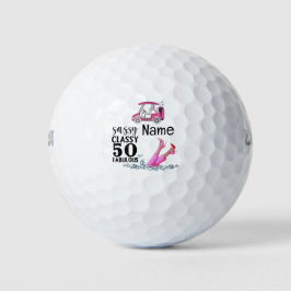 Pelotas De Golf 50 Aniversario del Golf para una mujer golfista