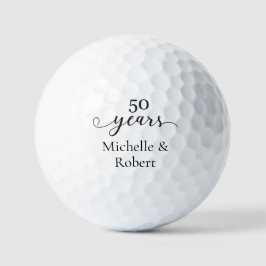 Pelotas De Golf 50 años boda aniversario Minimal Elegant