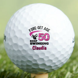 Pelotas De Golf 50 Años Personalizados - Edad de Obtención de Pesc