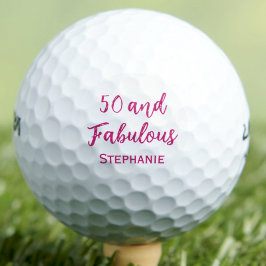 Pelotas De Golf 50th Birthday Friend Gift – Pink 50 and Fabulous