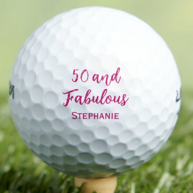 Pelotas De Golf 50th Birthday Friend Gift – Pink 50 and Fabulous (Subido por el creador)