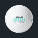 Pelotas De Golf 50th  Turquoise Personalized Titleist Pro V1<br><div class="desc">"50"  or any age.  Personalized.  Turquoise.</div>