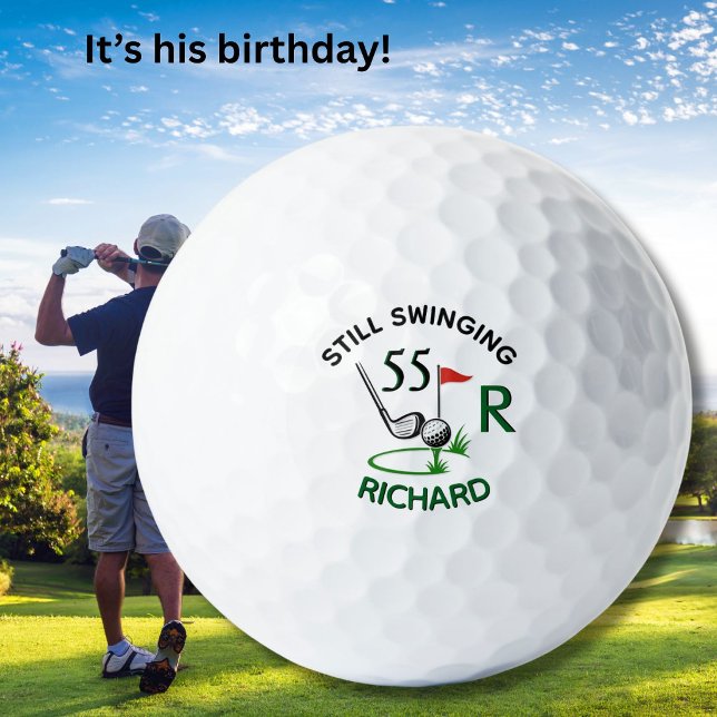 Pelotas De Golf 55th Birthday Men's Monogram Name (Subido por el creador)