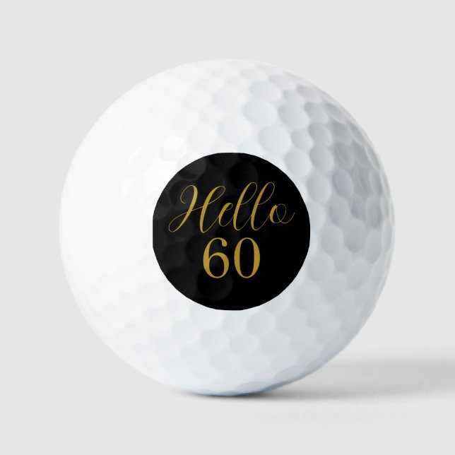 Pelotas De Golf 60.º cumpleaños de oro negro (Anverso)