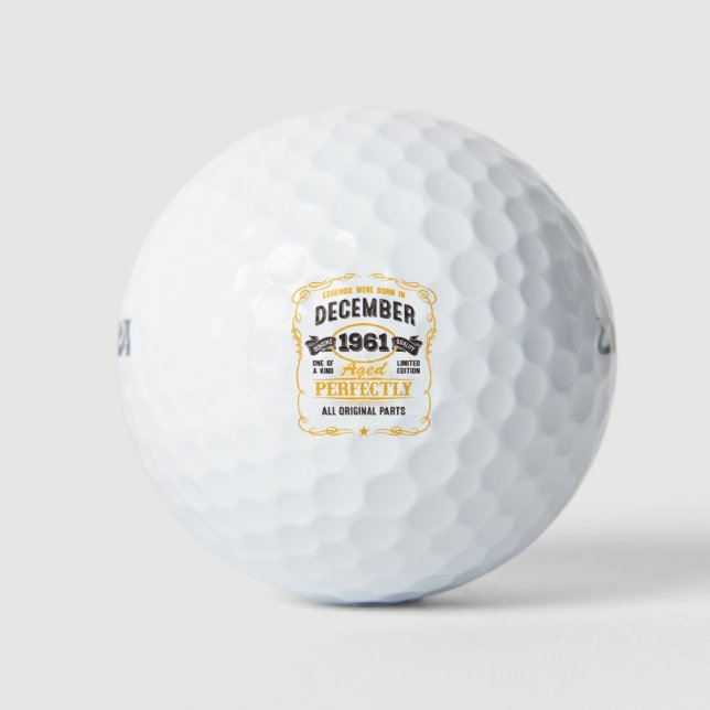Pelotas De Golf 60.º regalo de cumpleaños de 60 años (Anverso)