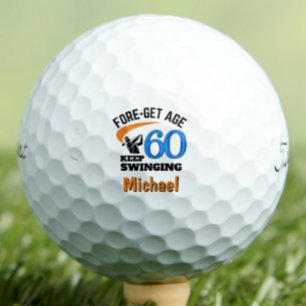 Pelotas De Golf 60 Aniversario Del Marido - Elegante Juego De Rega
