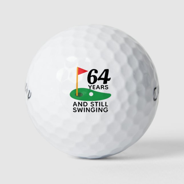 Pelotas De Golf 64 años y todavía se balancean en el 64 cumpleaños (Anverso)