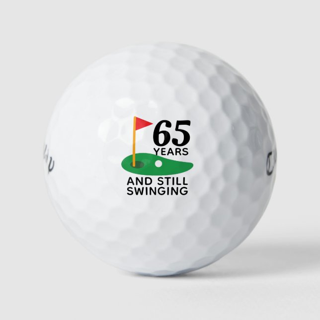 Pelotas De Golf 65 años y todavía se balancean en el 65º cumpleaño (Anverso)