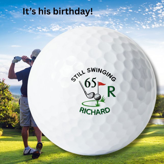 Pelotas De Golf 65th Birthday Men's Monogram Name (Subido por el creador)