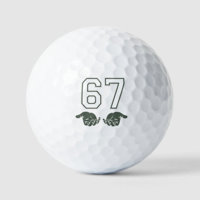 Pelotas De Golf 67 Hand Funny Six Seven Meme Generation Alpha  (Anverso)